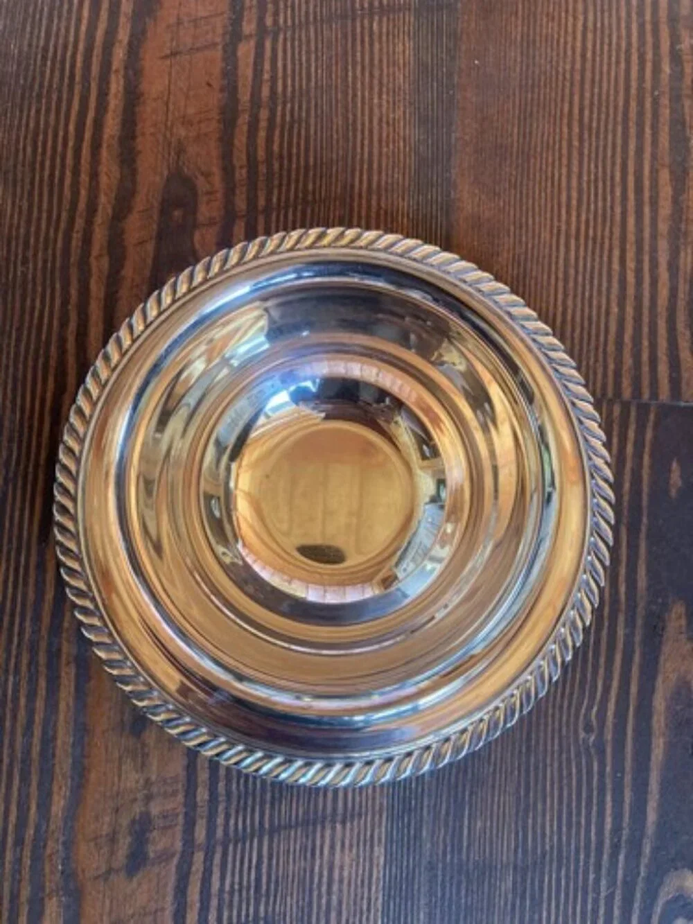 Vintage Wm.A Rogers Silver Plated Dip Bowl with attached saucer Dish